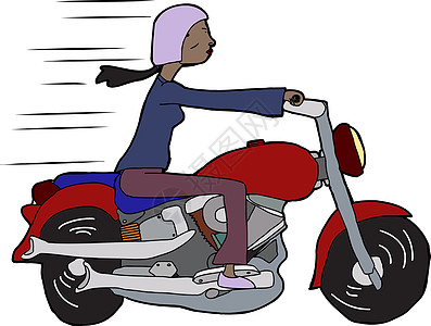 骑摩托车的妇女骑术黑色头盔插图马尾辫女性原住民运输剪贴女士图片