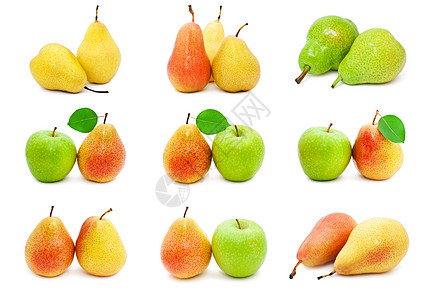 梨红色小吃白色食物工作室营养果味饮食绿色叶子图片