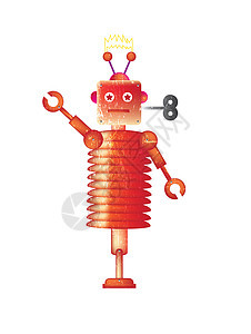 机器人绘画玩具科幻数字插图科学代表性背景图片