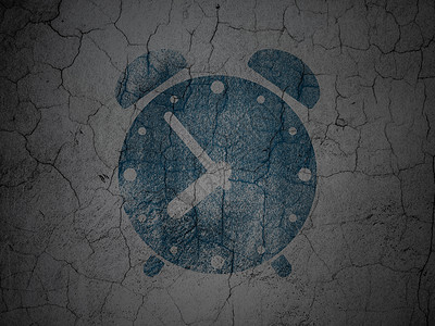 时间概念 墙壁背景的提醒时钟展示古董水泥垃圾警报倒数白色手表灰色插图图片