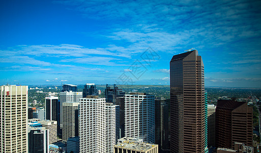 Calgary 城市天线视图摩天大楼镜子工作场景太阳玻璃金融蓝色财产市中心图片