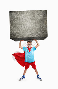 小超级英雄小男孩犯罪岩石压力童年愿望动机身体斗争孩子图片