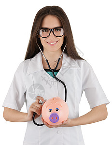 猪猪银行保健脉冲预算惊喜眼镜帐户卫生医生经济危机小猪图片