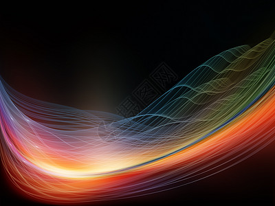分形波速记弯曲渲染流动技术曲线轻轨设计正弦波辉光墙纸图片