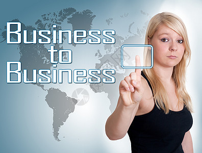 企业对商业合作手指女士团队客户蓝色营销创新互联网战略图片