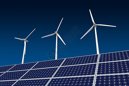 风力涡轮和太阳能电池板技术生态科学力量螺旋桨控制板环境电气风车活力图片