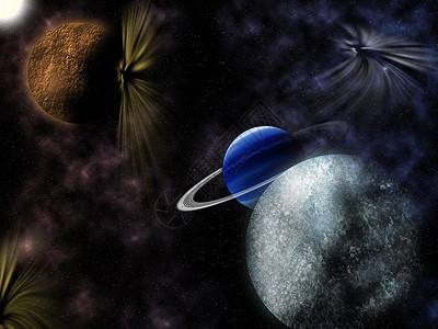 恒星和行星力量魔法太空探索星系卫星星球插图太空小说轨道图片
