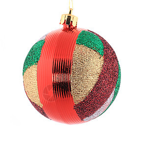 圣诞丝带装饰季节性玻璃庆典金子装饰品白色绿色红色条纹季节图片