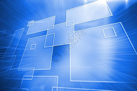 带闪亮方形的背景火花穿越计算机未来派白色技术绘图屏幕数字线条图片