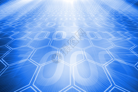 带有发光六边形的背景白色技术计算辉光未来派线条计算机绘图几何数字图片