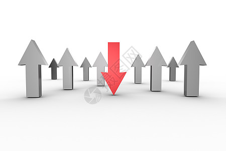 红箭头和灰箭头 指向上下计算机红色成功灰色进步生长绘图图片