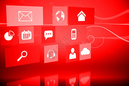 计算机应用软件红色计算未来派界面技术电脑绘图背景图片