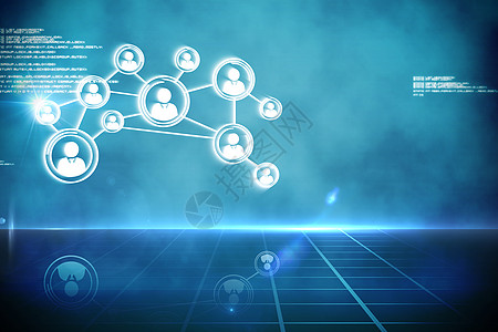 未来技术接口 未来技术界面计算机蓝色网络社交网络互联网绘图社区背景图片