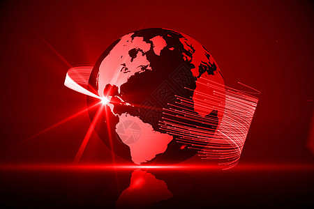 全球技术背景红色国际地球绘图范围世界计算机未来派图片