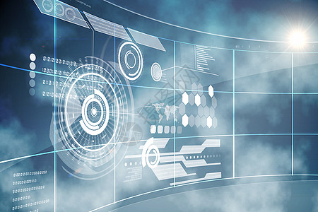未来技术接口 未来技术界面电脑科技计算未来派天空绘图计算机图片