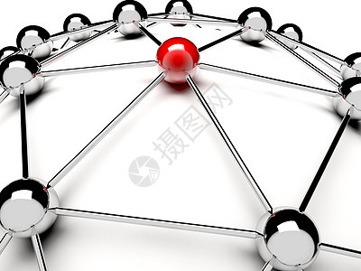 一个红球互联网电脑流动社区团体商业交换伙伴贸易网络图片