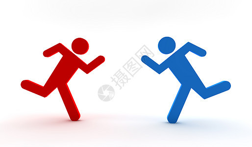 红色和蓝色男子领导利润跑步优胜者指导领导者胜利投资金融竞赛图片