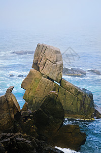岩石海岸线支撑波纹冲浪石头环境海岸地球码头海浪背景图片