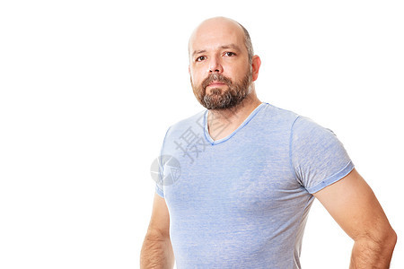 长胡子的男人头发蓝色胡须皮肤身体微笑棕色肌肉白色眼睛图片