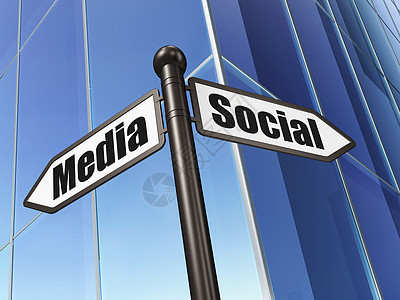 社会网络概念 在建筑背景上签署社会媒体互联网办公室蓝色街道网站电脑博客导航路标社区图片