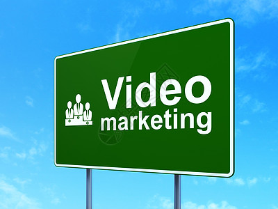 商业概念 道路标志背景视频营销和商业小组 (b) 路标背景图片