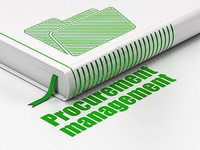 财务概念 书文件夹 白色背景的采购管理书目; 采购管理图片