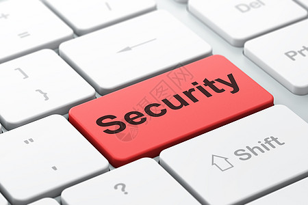 安全概念 计算机键盘背景的安保工作图片