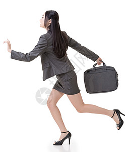 亚洲女商务人士经营亚洲运动速度职业秘书人士工作挑战生意人跑步商务图片