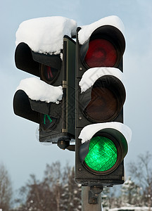 交通灯灯蓝色运输安全绿色信号控制图片