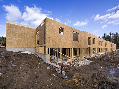 新建房屋建造新建筑结构木头木板指甲住宅木材窗户工作光束衣领邮政图片