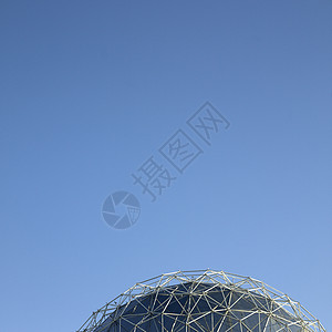银穹顶大厦金属网格地线蓝色博览会世界地球球体耐用性图片