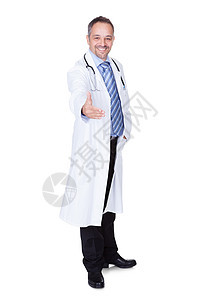 一位自信医生的肖像口袋治疗外套药品男人奉献临床男性医生工作图片