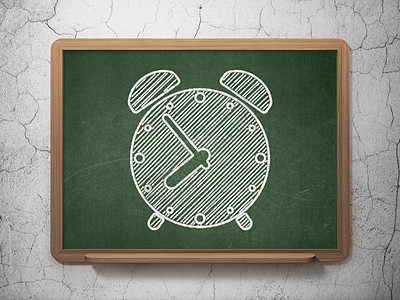 时间概念 黑板背景的提醒时钟手表教育粉笔绿色日程倒数木板警报灰色学习图片