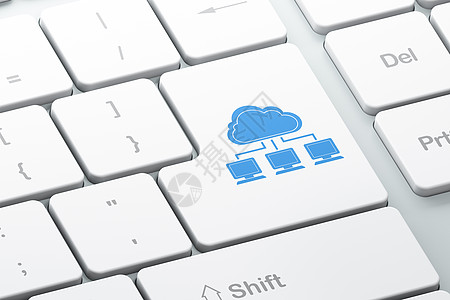 计算机键盘背景上的云网络概念云网络全球计算社会蓝色服务器互联网网站技术屏幕桌面图片