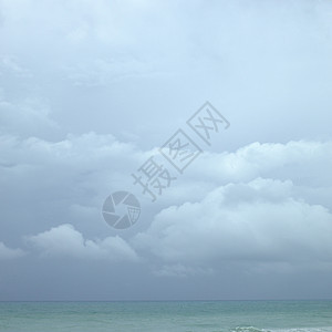 云多洋海岸地平线波浪海景风景情调天堂蓝色假期热带图片