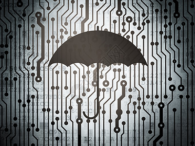 保护概念 带伞的电路板图片