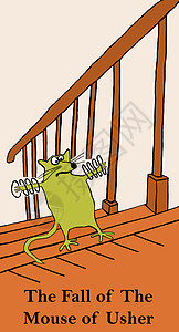 Usher的老鼠侵扰乐趣文学楼梯卡通片动物惊喜文字游戏保险吸虫图片