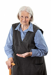高龄妇女用白和白的药物服药图片