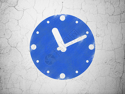 背景墙上的时间轴概念时钟水泥蓝色倒数日程灰色背景墙插图手表时间历史图片
