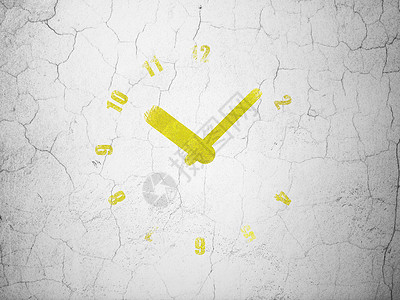 背景墙上的时间概念时钟灰色垃圾白色背景墙展示日程倒数黄色历史手表图片
