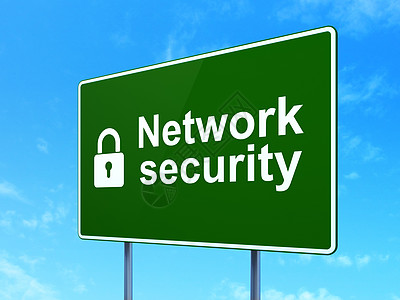 保护概念 网络安全网和道路标志背景的闭路隔路帕洛克图片