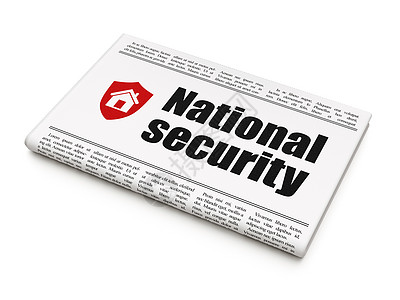保护概念 与国家安全和盾牌合编的报纸图片