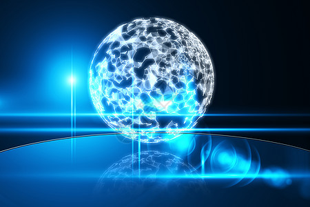 上光球领域计算机蓝色未来派宝珠技术绘图图片
