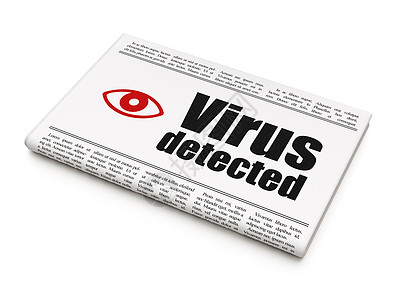 安全概念 有病毒检测和眼睛的报纸通讯政策出版物网络标题密码文章公告眼球攻击背景图片