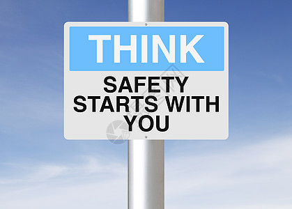 安全从你开始标语指示牌标志蓝色工作危险伤害事故工作场所天空图片