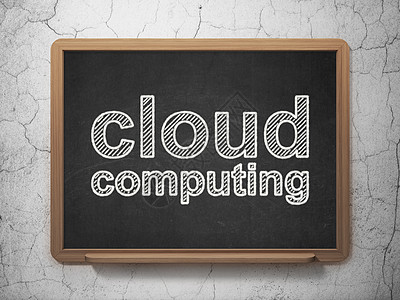 云层网络化概念 黑板背景的云计算系统图片