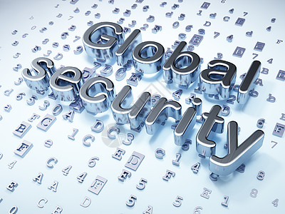 安全概念 数字背景的银银色全球安全系统图片