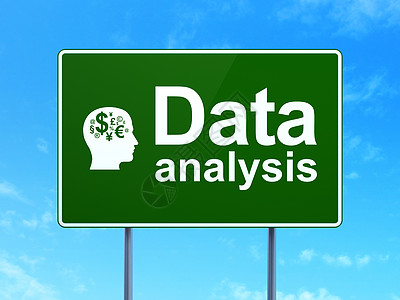 数据概念 数据分析 与财务主管负责道路标志背景标语符号图片
