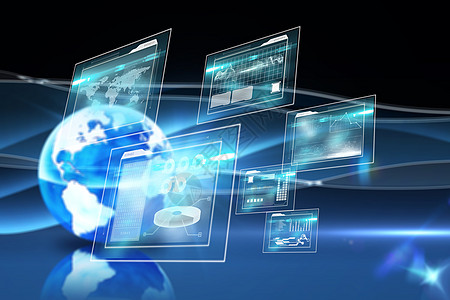 商业界面复合图像图象国际黑色全球世界科技电脑蓝色绘图未来派范围图片