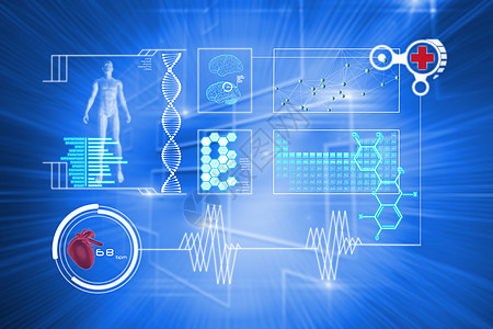 医学界面综合图像图象白色科技未来派键盘技术联锁火花线条数字绘图图片
